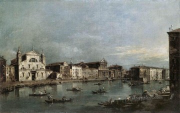 Francesco Guardi Painting - The Grand Canal with Santa Lucia and the Scalzi Venetian School Francesco Guardi